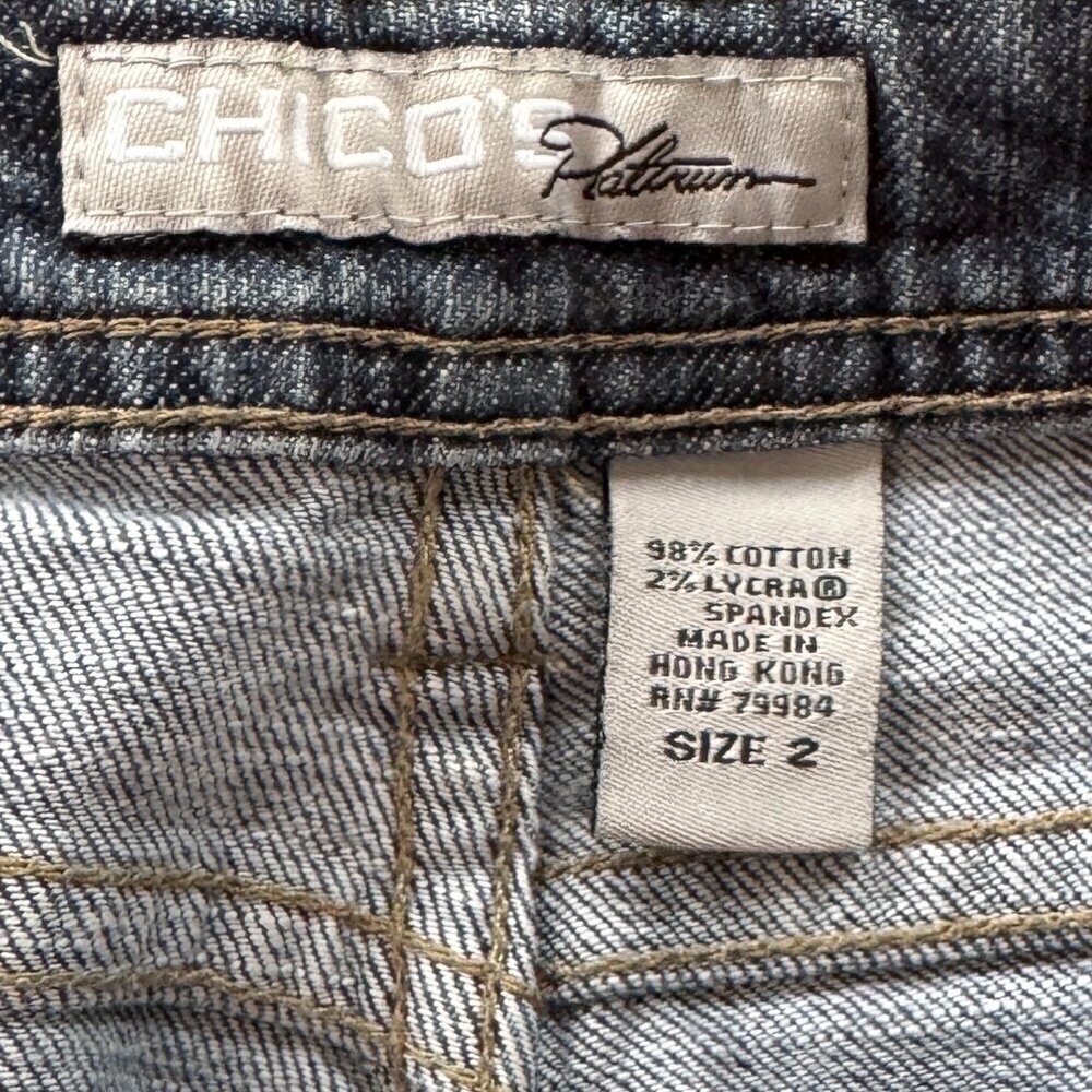 Chico’s Platinum Denim Cuffed Capri Jeans | Chico’s Size 2 - Picture 3 of 3